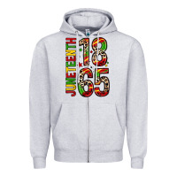 Heather Grey 1865 Juneteenth Zipper Hoodie - Zillion Design Studio