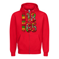 Red 1865 Juneteenth Zipper Hoodie - Zillion Design Studio