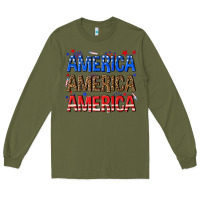 Army Green America america america fourth of july Long Sleeve Tee - texasbilliewilder