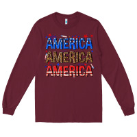 Burgundy America america america fourth of july Long Sleeve Tee - texasbilliewilder