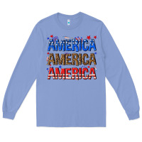 Colony Blue America america america fourth of july Long Sleeve Tee - texasbilliewilder