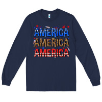 Navy America america america fourth of july Long Sleeve Tee - texasbilliewilder