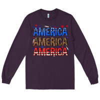 Plum America america america fourth of july Long Sleeve Tee - texasbilliewilder