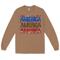 Toasted Coconut America america america fourth of july Long Sleeve Tee - texasbilliewilder