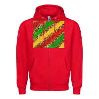 Red African colors leopard Zipper Hoodie - Zillion Design Studio