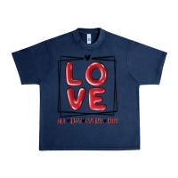 Navy love all day every day Urban Heavy Tee - MaliasSmallBusiness
