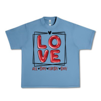 Pebble Blue love all day every day Urban Heavy Tee - MaliasSmallBusiness