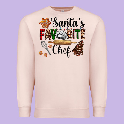 Santa's Favorite Chef Premium Sweatshirt Designed By Adodesignshop