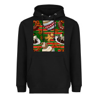 Black christmas cake seamless pattern Heavyweight Hoodie - BundleAndBundleShop
