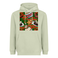 Matcha christmas cake seamless pattern Heavyweight Hoodie - BundleAndBundleShop