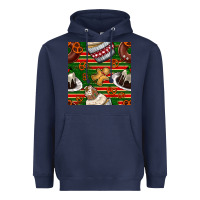 Navy christmas cake seamless pattern Heavyweight Hoodie - BundleAndBundleShop