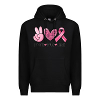 Black peace love cure breast cancer Premium Hoodie - MaliasSmallBusiness