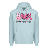 Blue Mist peace love cure breast cancer Premium Hoodie - MaliasSmallBusiness
