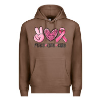 Chestnut peace love cure breast cancer Premium Hoodie - MaliasSmallBusiness