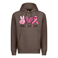 Coffee peace love cure breast cancer Premium Hoodie - MaliasSmallBusiness