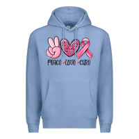 Colony Blue peace love cure breast cancer Premium Hoodie - MaliasSmallBusiness