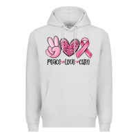 Dove Grey peace love cure breast cancer Premium Hoodie - MaliasSmallBusiness