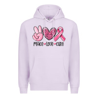 Lilac peace love cure breast cancer Premium Hoodie - MaliasSmallBusiness
