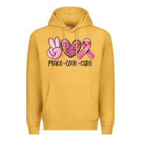 Mustard peace love cure breast cancer Premium Hoodie - MaliasSmallBusiness