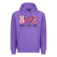 Purple peace love cure breast cancer Premium Hoodie - MaliasSmallBusiness