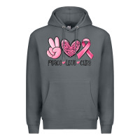 Rock peace love cure breast cancer Premium Hoodie - MaliasSmallBusiness