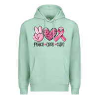 Seafoam peace love cure breast cancer Premium Hoodie - MaliasSmallBusiness