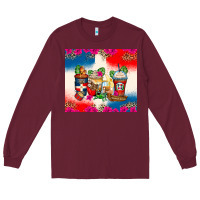 Burgundy dominican republic coffee cups Long Sleeve Tee - Zillion Design Studio