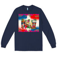 Navy dominican republic coffee cups Long Sleeve Tee - Zillion Design Studio