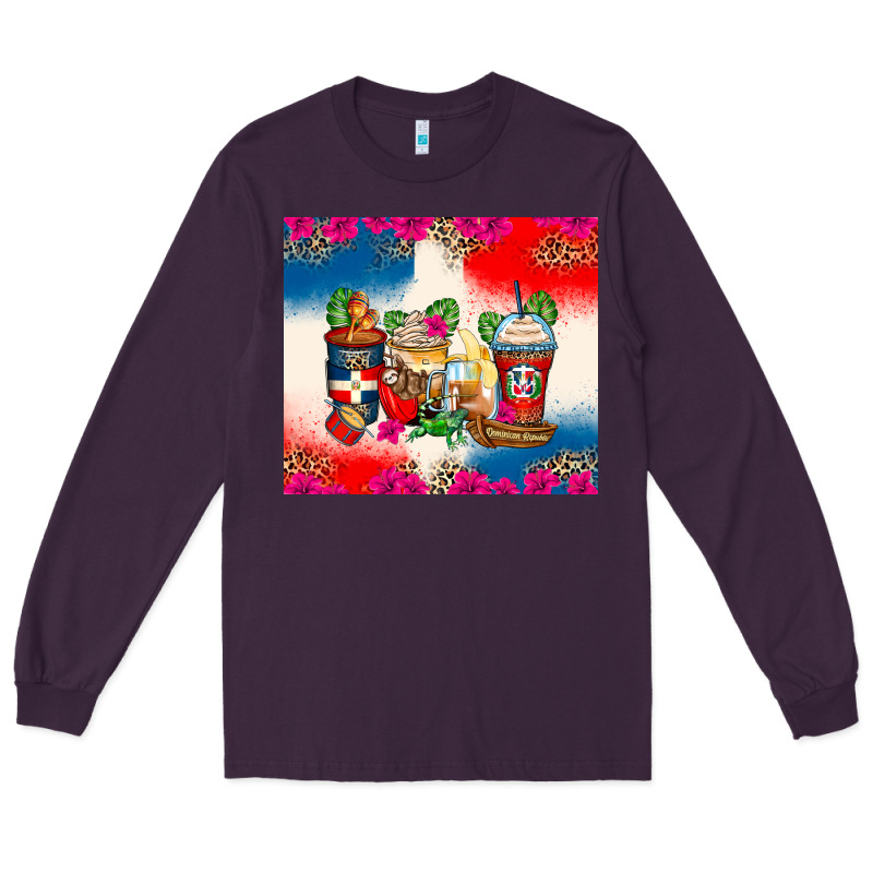 Dominican Republic Coffee Cups Long Sleeve Tee by Zillion Design Studio | Teevron
