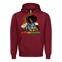 Burgundy Bae black and educated Zipper Hoodie - Zillion Design Studio