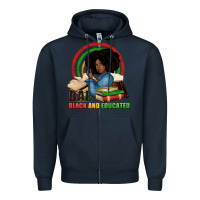 Navy Bae black and educated Zipper Hoodie - Zillion Design Studio