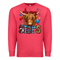 Cardinal oh my stars 4th of july shaggy cow Premium Sweatshirt - Jasminsmagicworld