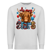 Oh My Stars 4th Of July Shaggy Cow Premium Sweatshirt | Teevron