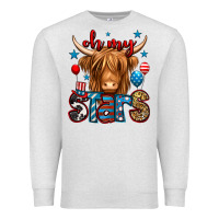Oatmeal Heather oh my stars 4th of july shaggy cow Premium Sweatshirt - Jasminsmagicworld