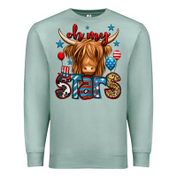 Seafoam oh my stars 4th of july shaggy cow Premium Sweatshirt - Jasminsmagicworld
