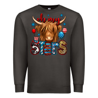 Smoke oh my stars 4th of july shaggy cow Premium Sweatshirt - Jasminsmagicworld