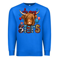 True Royal oh my stars 4th of july shaggy cow Premium Sweatshirt - Jasminsmagicworld