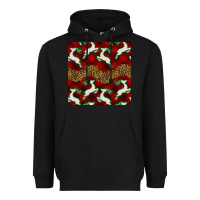 Black christmas deer and plaid seamless pattern Heavyweight Hoodie - BundleAndBundleShop