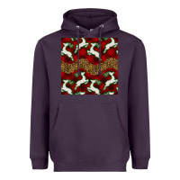 Plum christmas deer and plaid seamless pattern Heavyweight Hoodie - BundleAndBundleShop