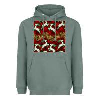 Sage christmas deer and plaid seamless pattern Heavyweight Hoodie - BundleAndBundleShop