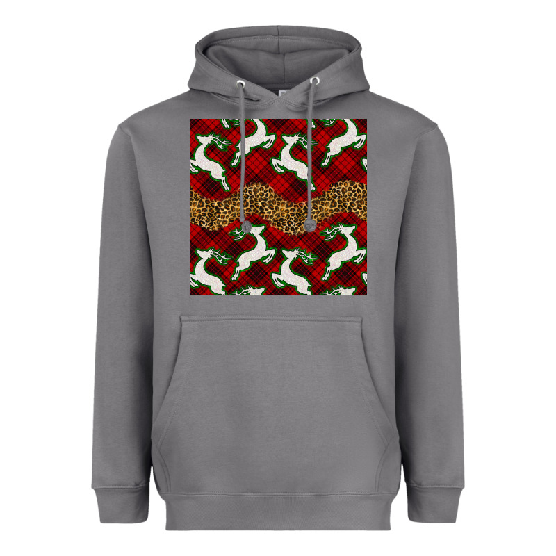 Christmas Deer And Plaid Seamless Pattern Heavyweight Hoodie by BundleAndBundleShop | Teevron
