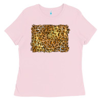 Bubblegum Pink handdrawn leopard pattern yellow Ladies Tee - BarkalooDesign