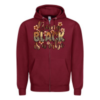 Burgundy Being black is a vibe Zipper Hoodie - Zillion Design Studio