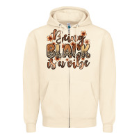 Sandshell Being black is a vibe Zipper Hoodie - Zillion Design Studio