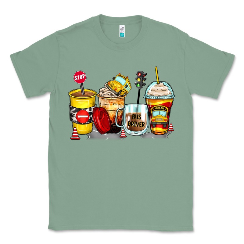 Bus Driver Coffee Cups Classic Tee by Zillion Design Studio | Teevron