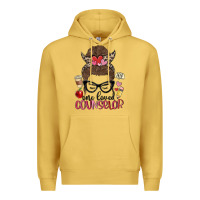 Antique Gold messy bun one loved counselor Premium Hoodie - MaliasSmallBusiness