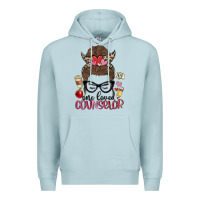 Blue Mist messy bun one loved counselor Premium Hoodie - MaliasSmallBusiness