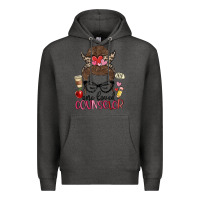 Charcoal Heather messy bun one loved counselor Premium Hoodie - MaliasSmallBusiness
