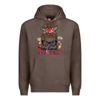 Coffee messy bun one loved counselor Premium Hoodie - MaliasSmallBusiness