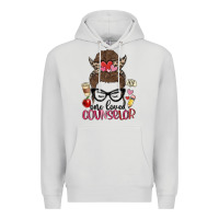 Dove Grey messy bun one loved counselor Premium Hoodie - MaliasSmallBusiness